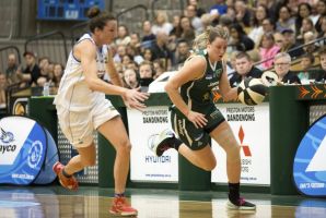 Blicavs (right) in action against Bendigo. 