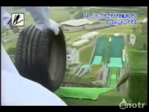 Tire ski jump.