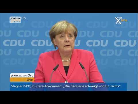 Abgeordnetenhauswahl in Berlin: Pressekonferenz der CDU mit Angela Merkel am 19.09.2016