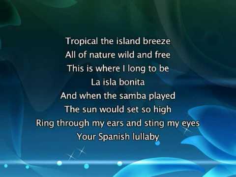 Madonna - La Isla Bonita, Lyrics In Video