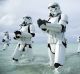 Stormtroopers prove they ain't afraid of no damp in Rogue One: A Star Wars Story.