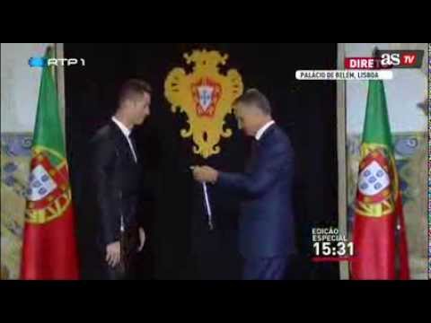 Cristiano Ronaldo received the Grand Officer of the Order of Prince Henry from Portugal President