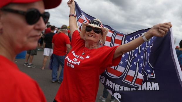 A Trump supporter at rally in Florida. 