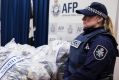 A portion of the MDMA seized by police displayed at a media event on Saturday.