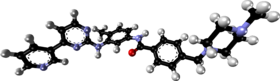 Ball-and-stick model of the imatinib molecule