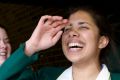 Concord High School students, from left, Max Brenner, Sophie Briede and Zahra Noorgat, completed their first HSC exam in ...