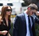 Michael Clarke and wife Kyly at Phillip Hughes' funeral.