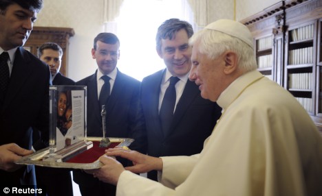 Pope and gordon brown