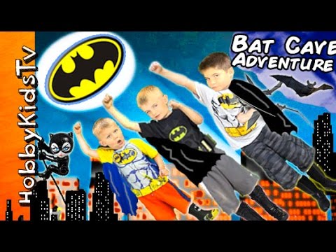 Biggest BATMAN Adventure HUNT! Find The BAT Cave + Toy SURPRISES Scavenger Clues with HobbyKidsTV