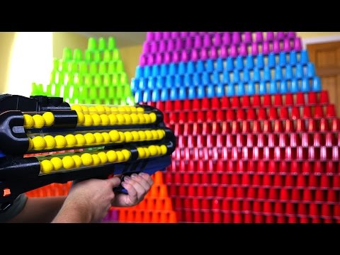 WORLD'S CRAZIEST NERF GUN VS 1000 CUPS!