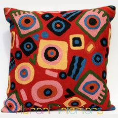 BOHEMIAN RED PATTERN CUSHION - Decorative Cushions