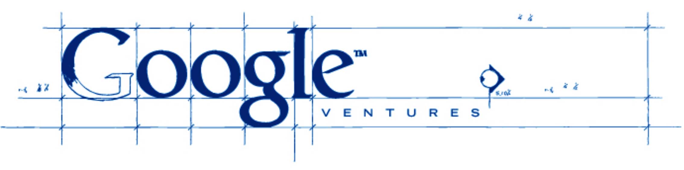 Original Google Ventures logo from 2009 in a blueprint style