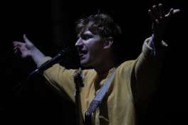 Dave Bayley of Glass Animals performs with the band during first night of the Treasure Island music festival Oct. 15, 2016 in San Francisco, Calif.