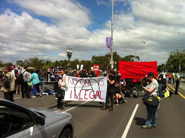 Sitting on the Bridge at the end of the March