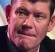 Melco Crown Entertainment co-chairman and chief executive officer Lawrence Ho, left, speaks as co-chairman James Packer ...