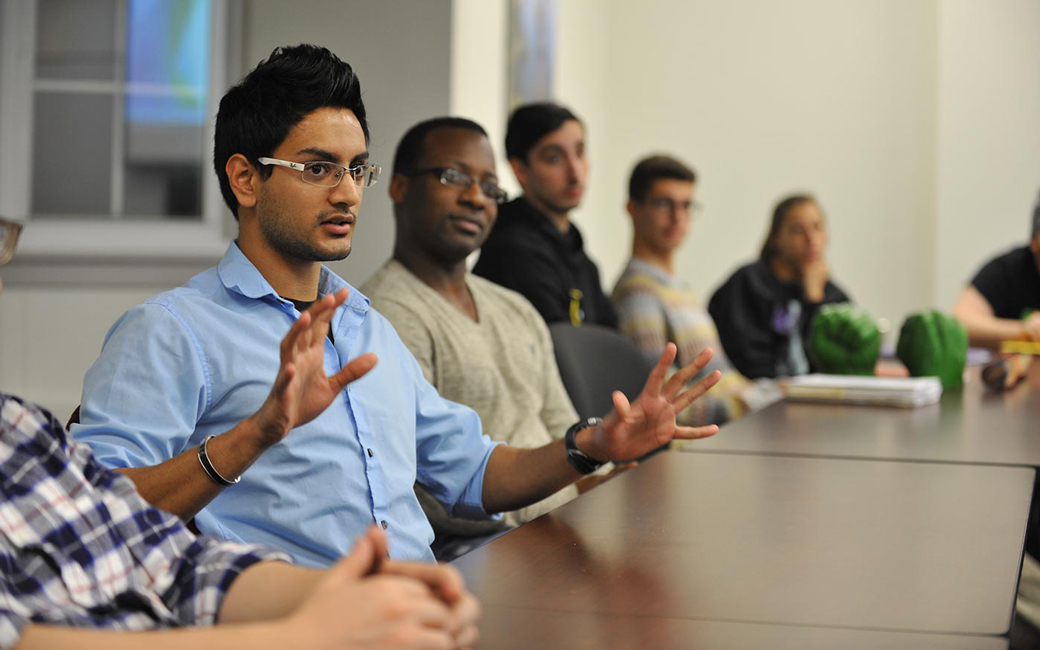 Towson University students in class.