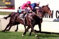 Octagonal (with jockey Shane Dye in pink) wins the 1995 Cox Plate.
