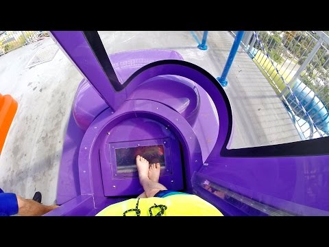 Rapids Water Park - Purple Brain Drain [NEW 2016] SuperLOOP Trapdoor Slide