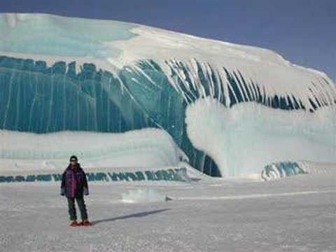 Wave in antartica frozen in mid-air!!