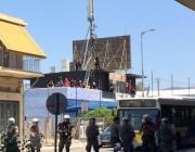 Riot police protecting the Golden Dawn office in Aspropyrgos