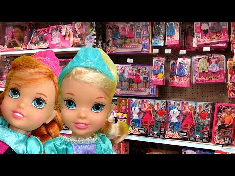 TOY HUNT with Elsa and Anna toddlers ! Lots of toys ! What will they see ?