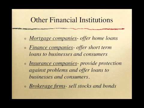 Types of Financial Institutions