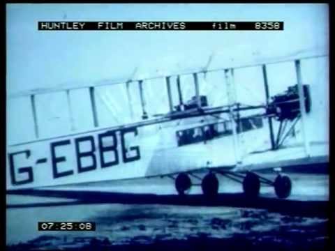 Imperial Airways at Croydon Aerodrome in 1924.  Film 8358