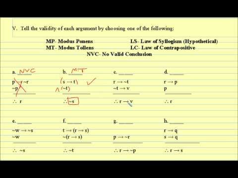 Logic: Argument Forms / Rules of Inference