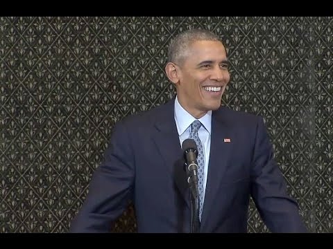 The President Speaks at the Illinois State Capitol in Springfield