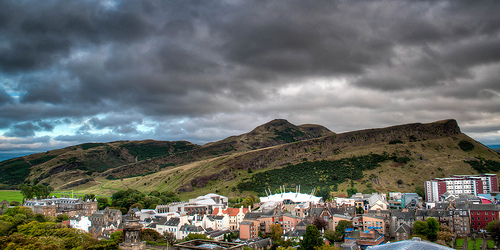 Arthur's Seat and the bottom of the Royal Mile