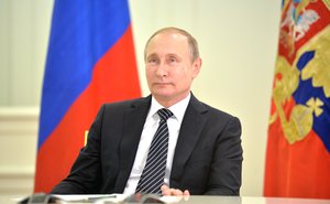 Russian President Vladimir Putin at the inauguration ceremony of Unit 1 of Kudankulam Nuclear Power Plant. The ceremony took place in videoconference format