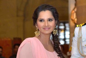 India Tennis Player Sania Mirza  during  presenting Padma Awards during Civil Investiture � II at Rashtrapati Bhavan on 12-04-16