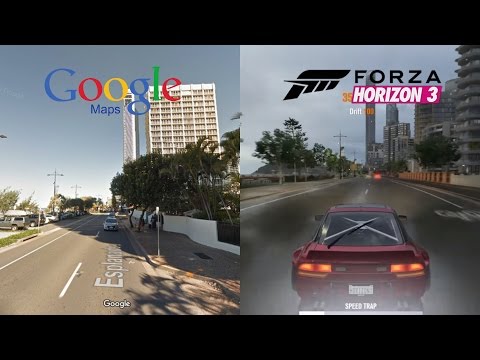 Forza Horizion 3 Surfers Paradise - Real Life vs Gameplay Picture Comparison