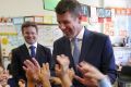 Premier Mike Baird at Hurstville South Public School on Wednesday. 