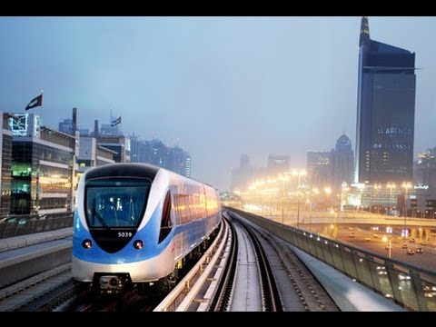 Dubai WorldClass Metro Train Metro Station *HD*