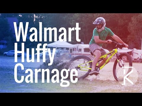 Will a Walmart Huffy survive a Downhill Mountain Bike Trail? | Skills with Phil