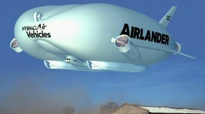 The Airlander 10, part airship and part airplane, is the world's largest aircraft built by the the Hybrid Air Vehicles in UK.