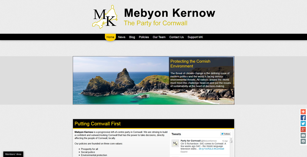 Mebyon Kernow - The Party for Cornwall