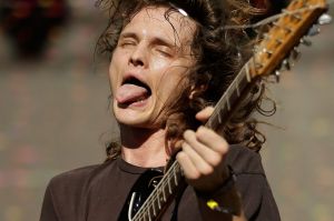 BYRON BAY, AUSTRALIA - JULY 23: Ambrose Kenny Smith of King Gizzard & the Lizard Wizard performs during Splendour in the ...