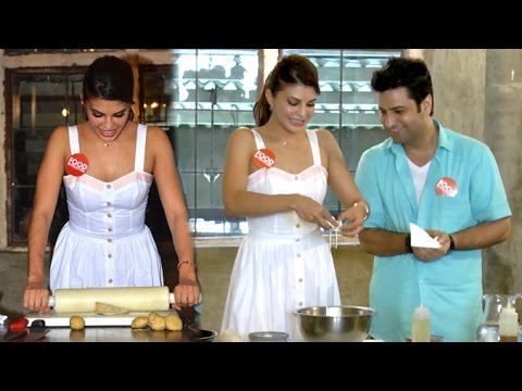 Jacqueline Fernandez Cooking In Kitchen With Chef Kunal Kapoor