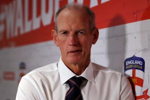 Mixing business with business: England and Broncos coach Wayne Bennett.