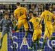 Off target: Matthew Spiranovic misses a header attempt for goal against Japan. The Socceroos will play Thailand in ...