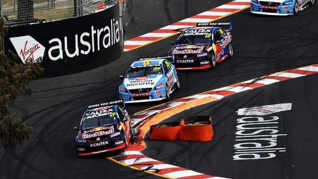 Shane Van Gisbergen's co-driver Alex Premat leads the pack at the Gold Coast.