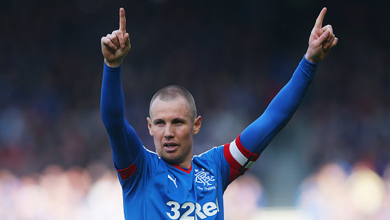 GLASGOW, SCOTLAND - APRIL 10: Kenny Miller of Rangers celebrates scoring during the Petrofac Training Cup Final between Rangers and Peterhead at Hampden Park on April 10, 2016 in Glasgow, Scotland. (Photo by Ian MacNicol/Getty)