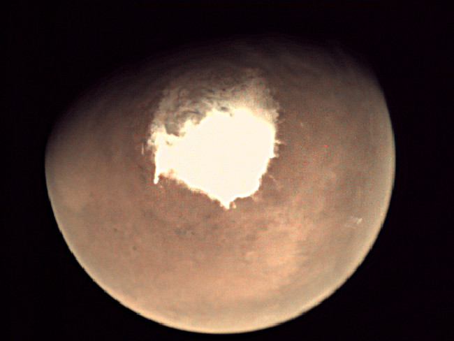 Mars as seen by the webcam on ESA’s Mars Express orbiter. Picture: AFP/European Space Agency