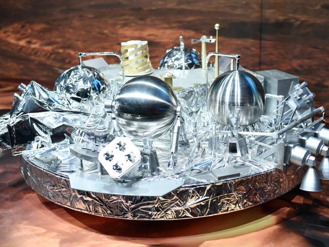 A model of the Schiaparelli Mars landing device. Picture: Uwe Anspach/dpa via AP