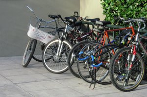 The homemade political advertising on a bicycle outside the Los Angeles Central Library three days before the 2008 presidential primary.