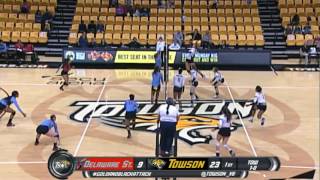 Towson Volleyball Stings the Delaware State Hornets in Straight Sets