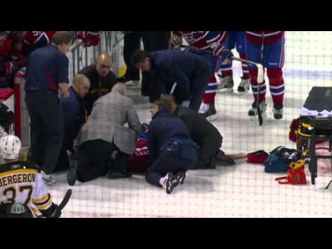 Zdeno Chara hit on Max Pacioretty (NHL, Boston Bruins [1] at Montreal Canadiens [4]) - 08/03/2011