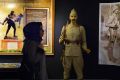 A Turkish school girl looks at the displays at the Istanbul Military Museum. 